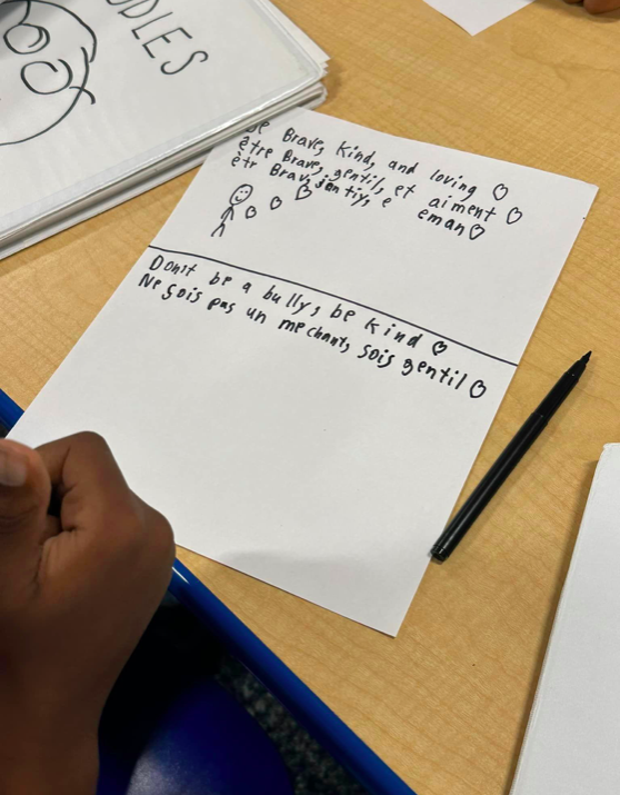 Student at North Babylon ENL Summer Program Doodles With Realize Harmony